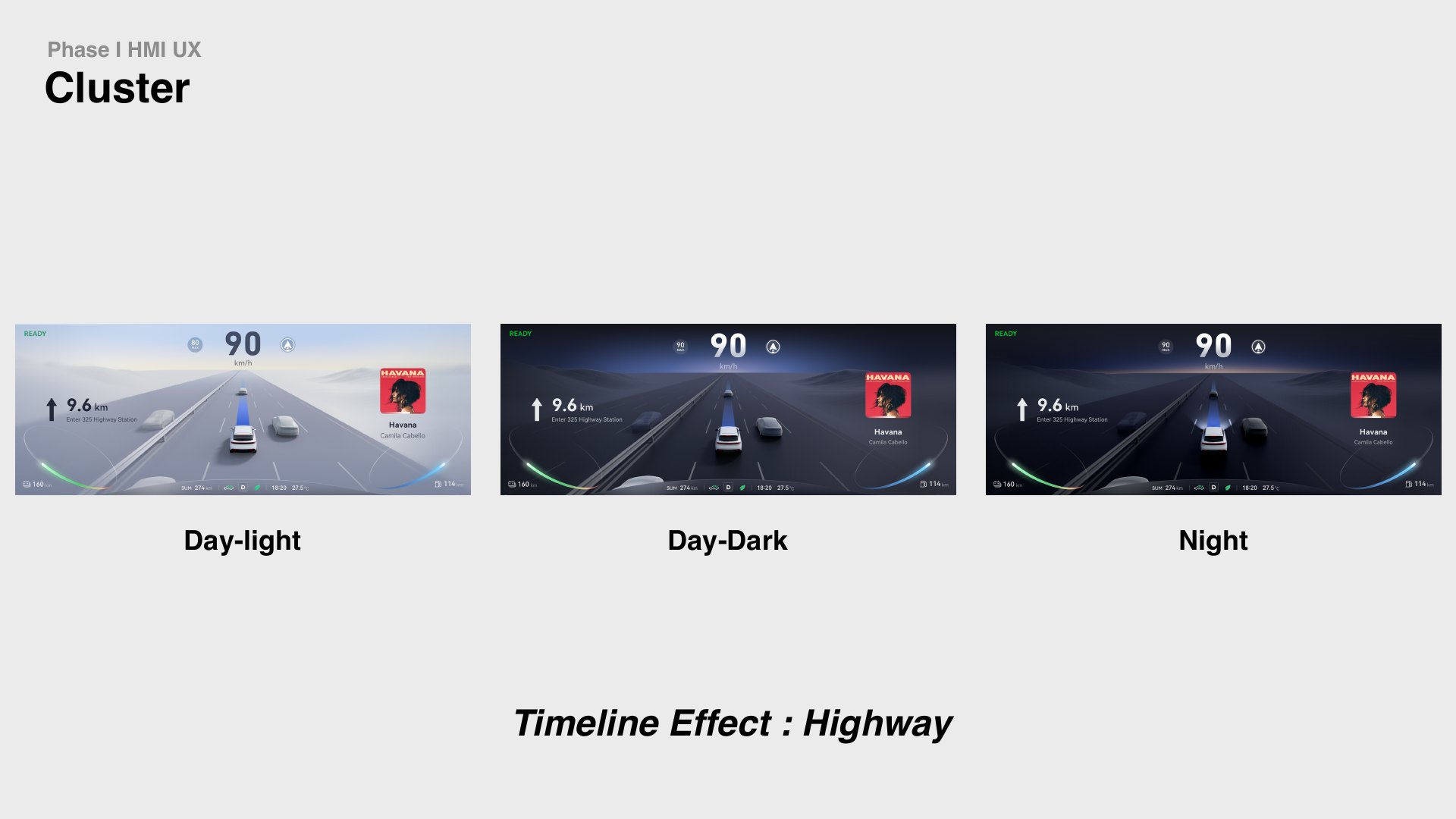Highway day and night cluster states