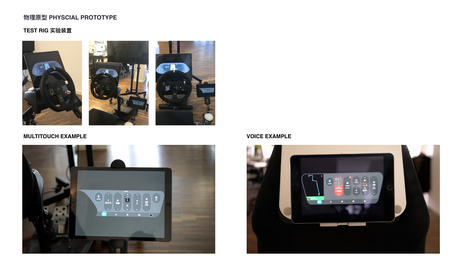 Physical cockpit test rig for multi-touch and voice interaction